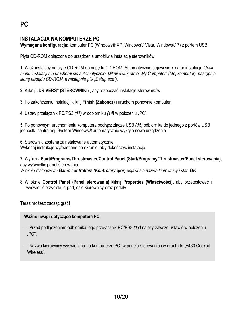 Thrustmaster Ferrari Wireless F430 Cockpit User Manual | Page 171 / 182