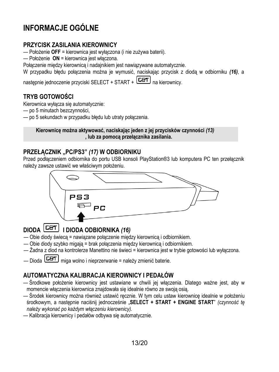 Informacje ogólne | Thrustmaster Ferrari Wireless F430 Cockpit User Manual | Page 174 / 182