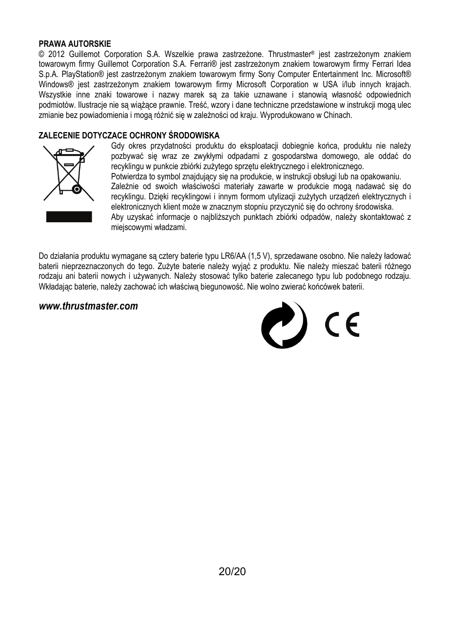 Thrustmaster Ferrari Wireless F430 Cockpit User Manual | Page 181 / 182