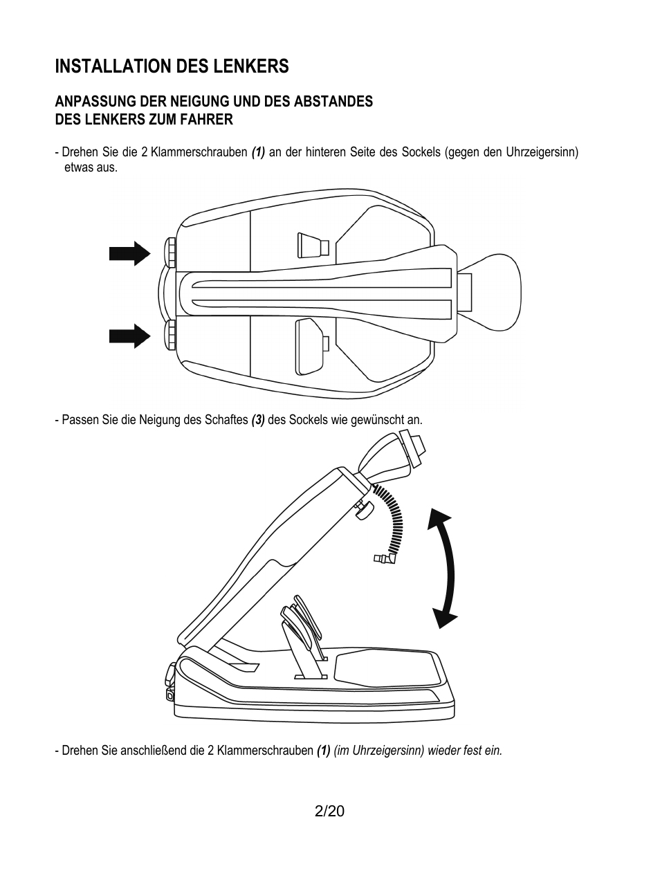 Installation des lenkers | Thrustmaster Ferrari Wireless F430 Cockpit User Manual | Page 43 / 182