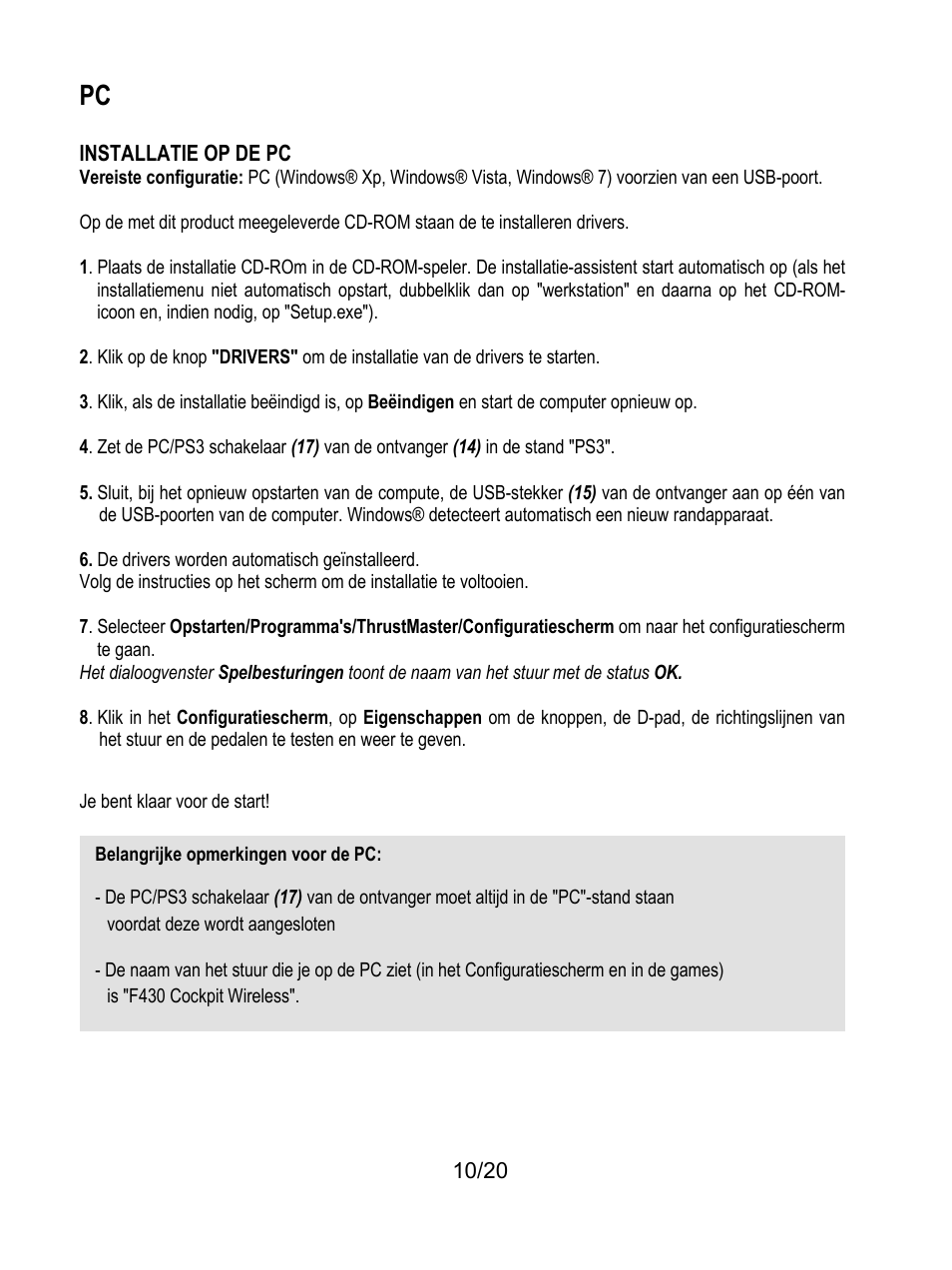 Thrustmaster Ferrari Wireless F430 Cockpit User Manual | Page 71 / 182