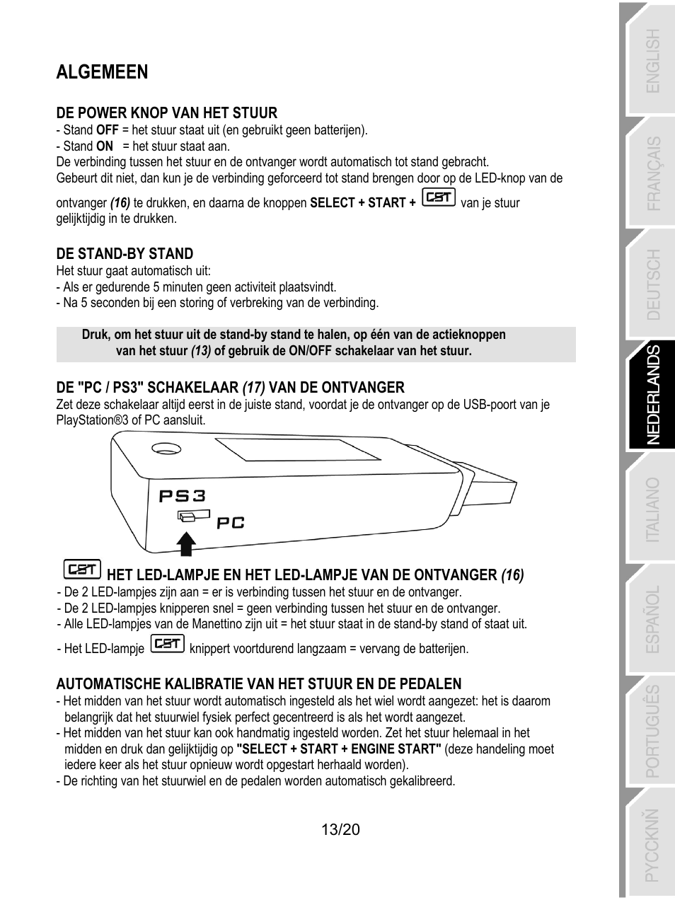 Algemeen | Thrustmaster Ferrari Wireless F430 Cockpit User Manual | Page 74 / 182