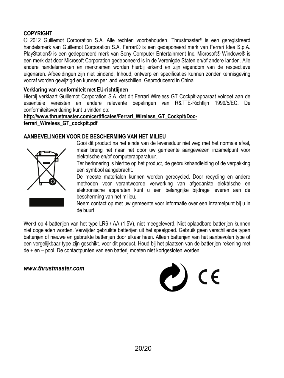 Thrustmaster Ferrari Wireless F430 Cockpit User Manual | Page 81 / 182