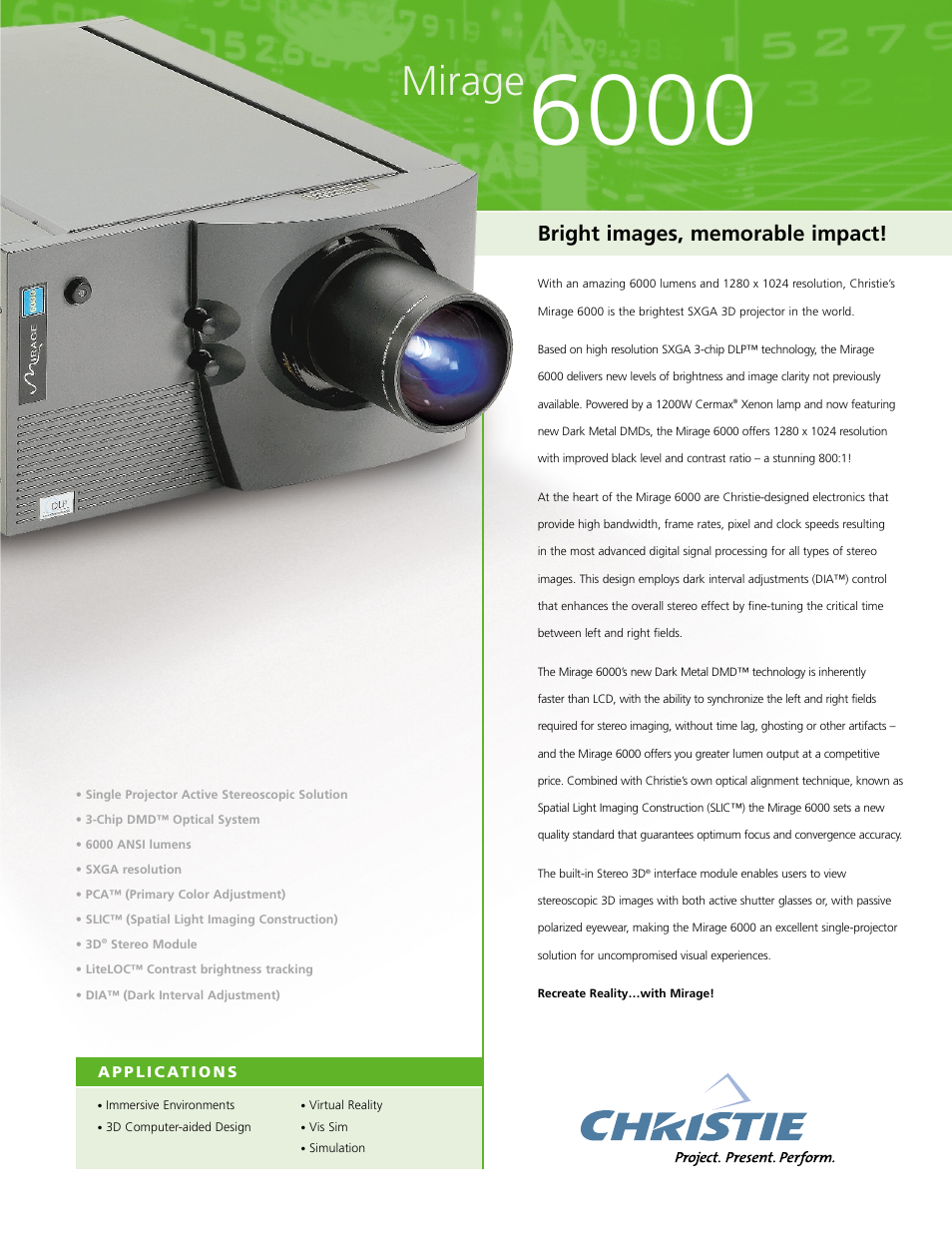 Christie Digital Systems Mirage 6000 User Manual | 2 pages