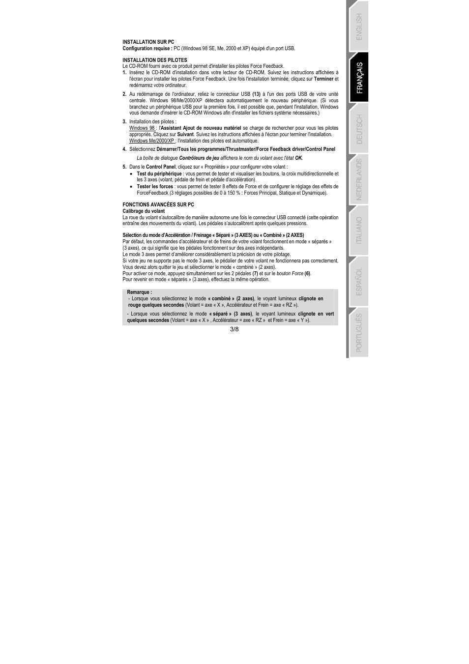 Thrustmaster GT 2-in-1 Force Feedback User Manual | Page 14 / 59