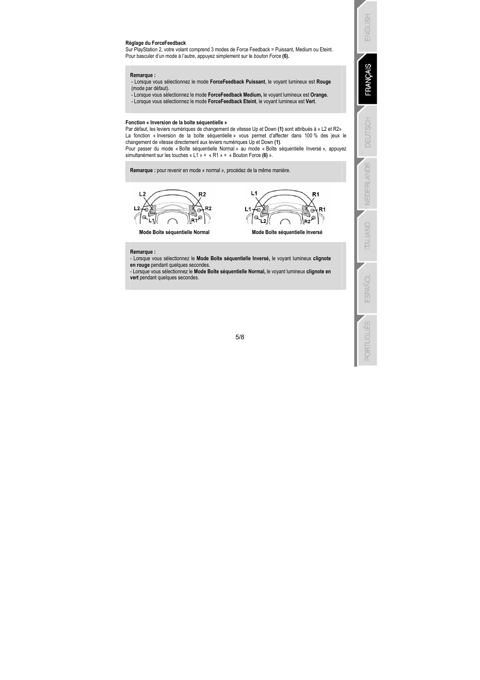 Thrustmaster GT 2-in-1 Force Feedback User Manual | Page 16 / 59