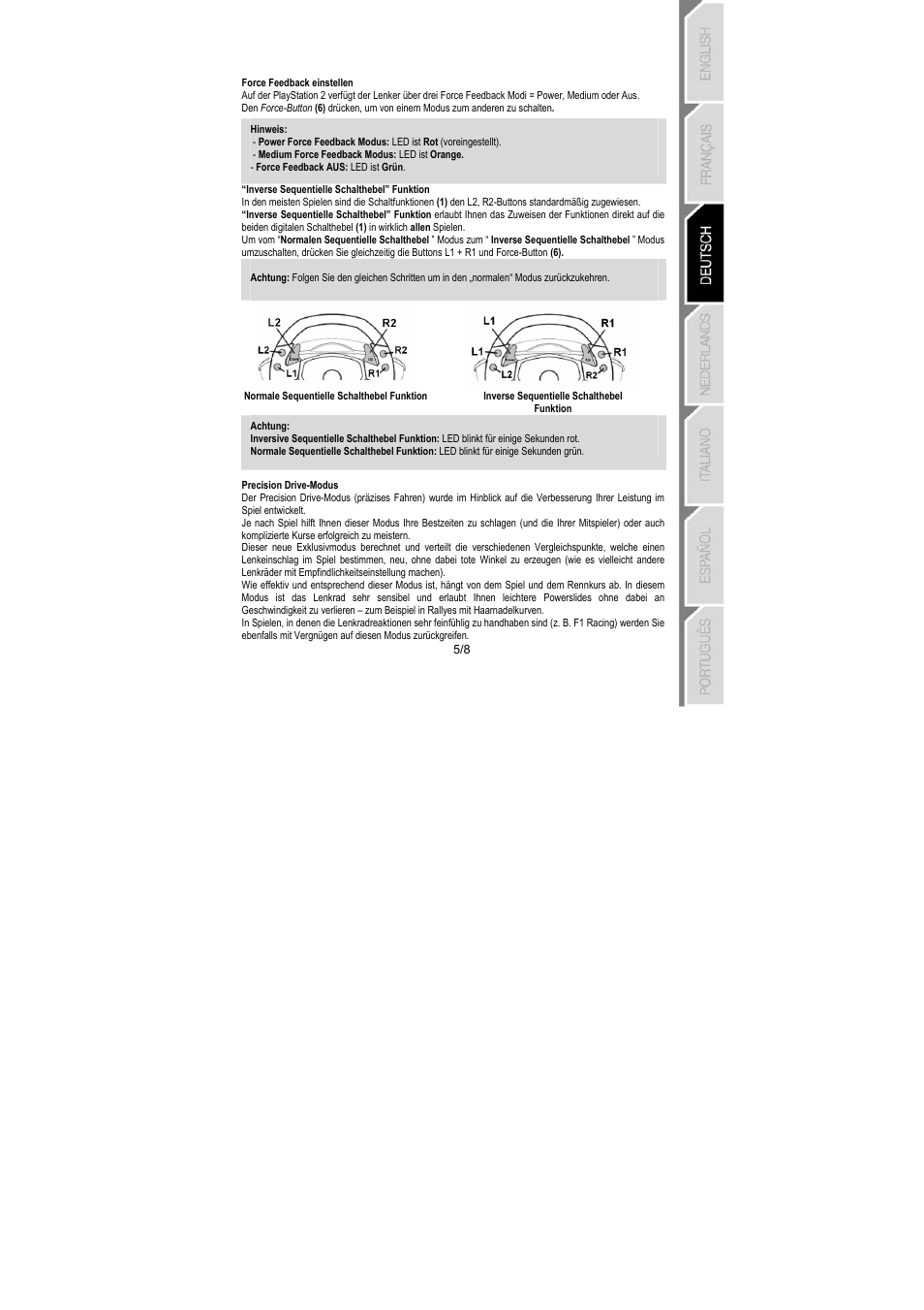 Thrustmaster GT 2-in-1 Force Feedback User Manual | Page 24 / 59