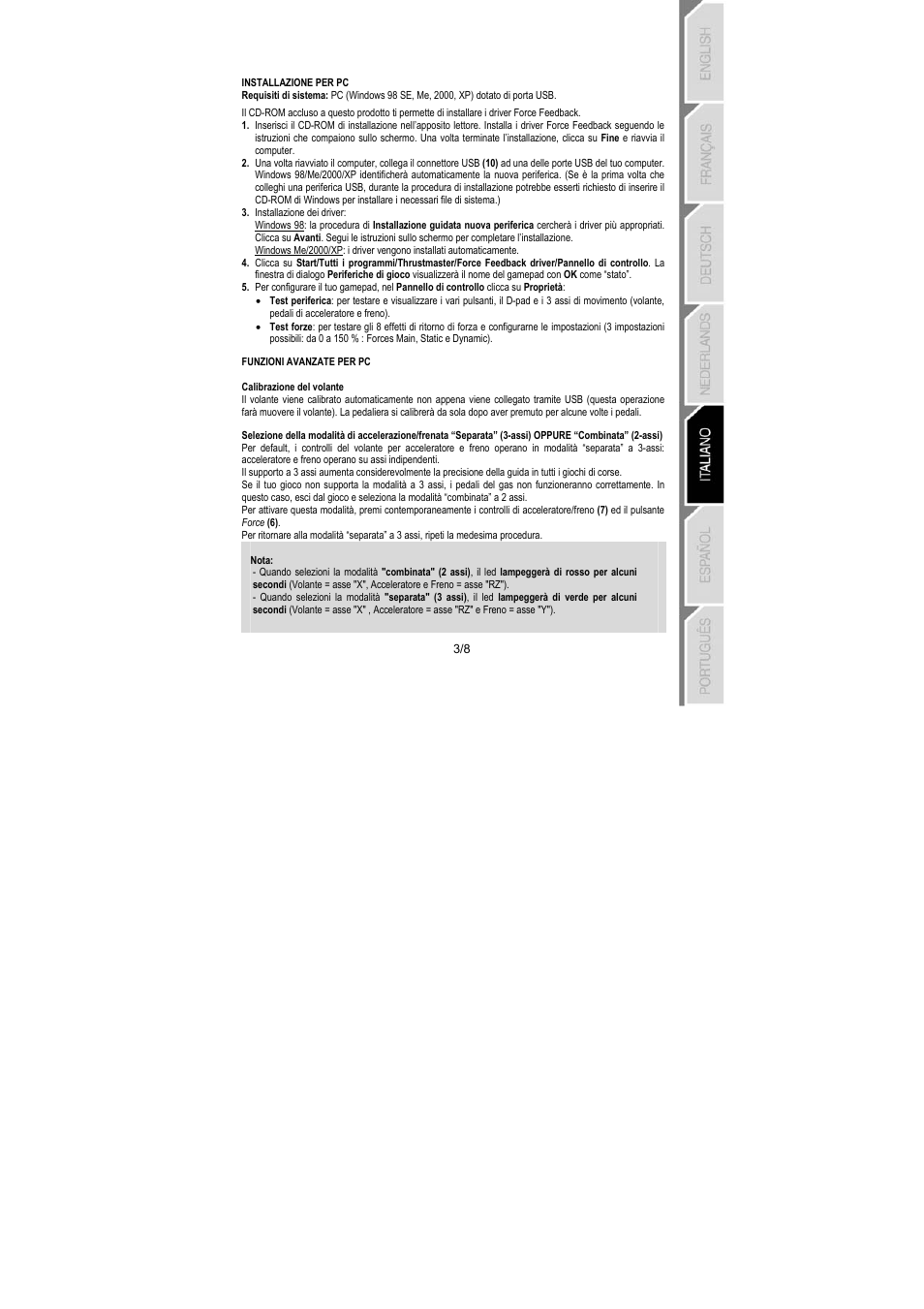 Thrustmaster GT 2-in-1 Force Feedback User Manual | Page 38 / 59