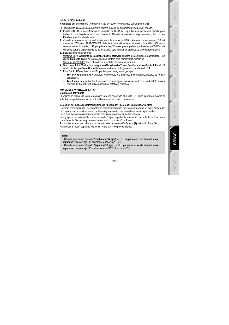 Thrustmaster GT 2-in-1 Force Feedback User Manual | Page 46 / 59