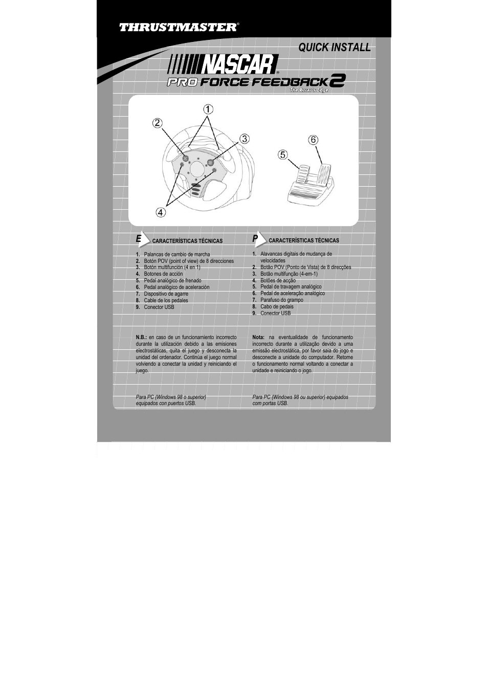 Thrustmaster Nascar Pro Force Feedback 2 User Manual | 4 pages