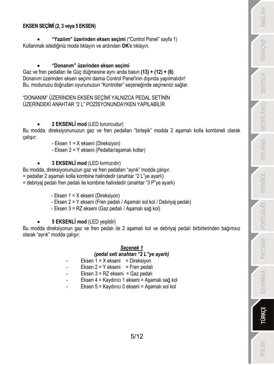Thrustmaster Rally GT Pro Force Feedback User Manual | Page 114 / 147