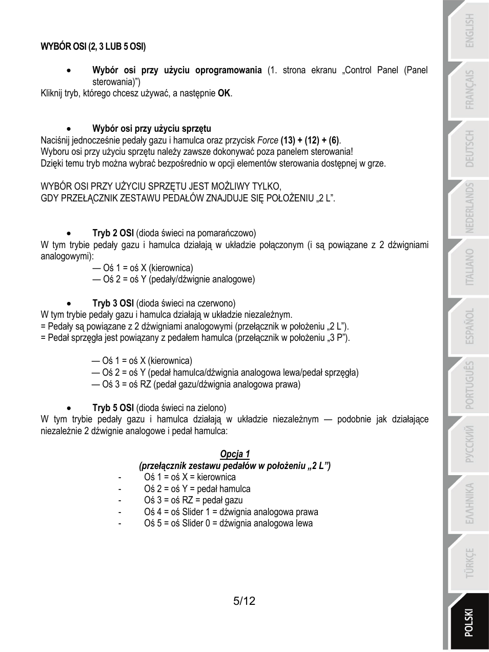 Thrustmaster Rally GT Pro Force Feedback User Manual | Page 126 / 147