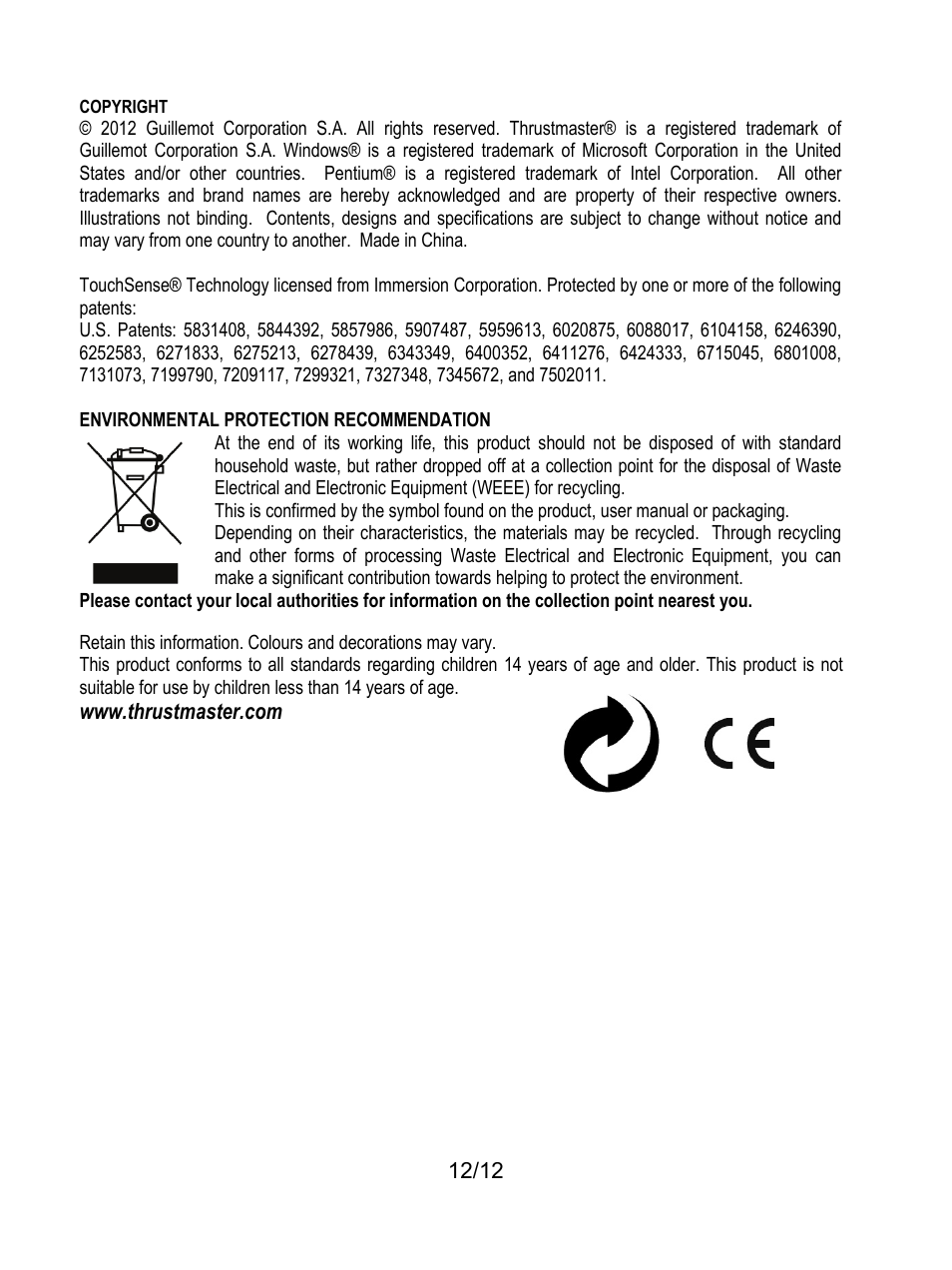 Thrustmaster Rally GT Pro Force Feedback User Manual | Page 13 / 147