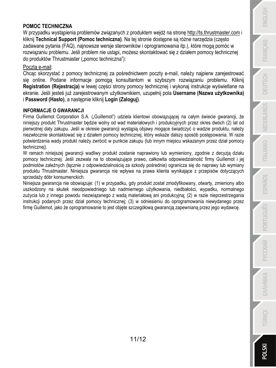Thrustmaster Rally GT Pro Force Feedback User Manual | Page 132 / 147
