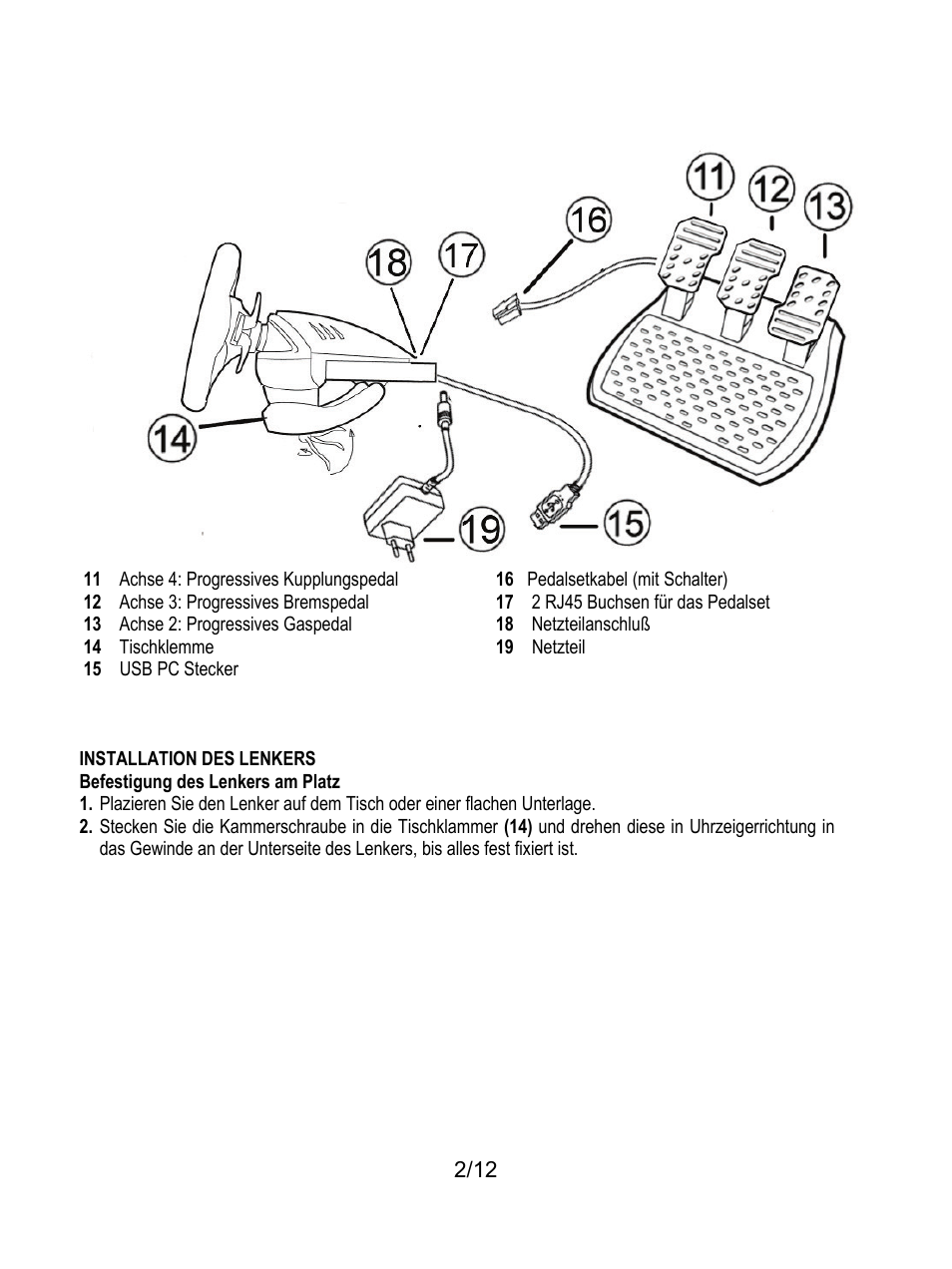Installation des lenkers | Thrustmaster Rally GT Pro Force Feedback User Manual | Page 27 / 147