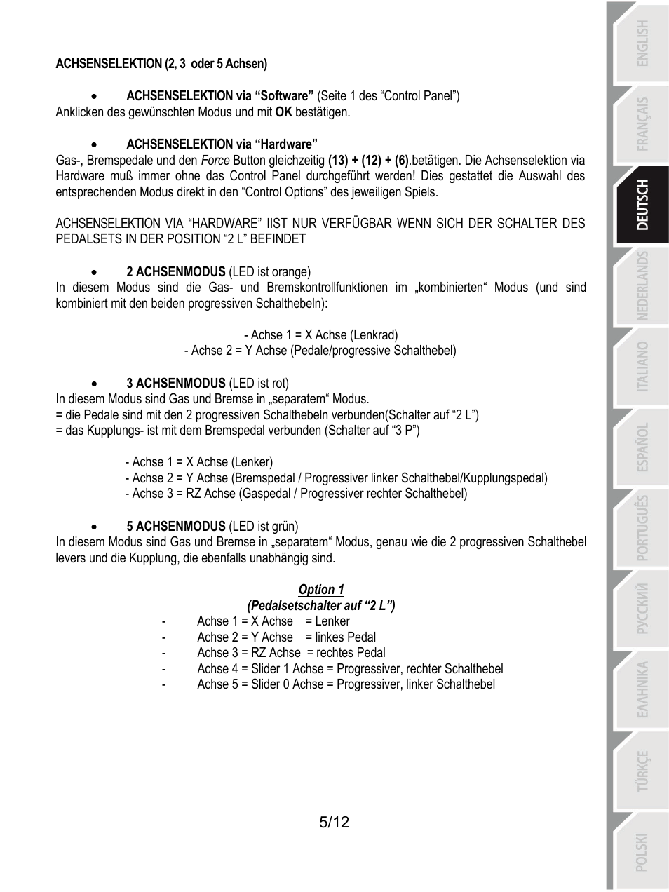 Thrustmaster Rally GT Pro Force Feedback User Manual | Page 30 / 147