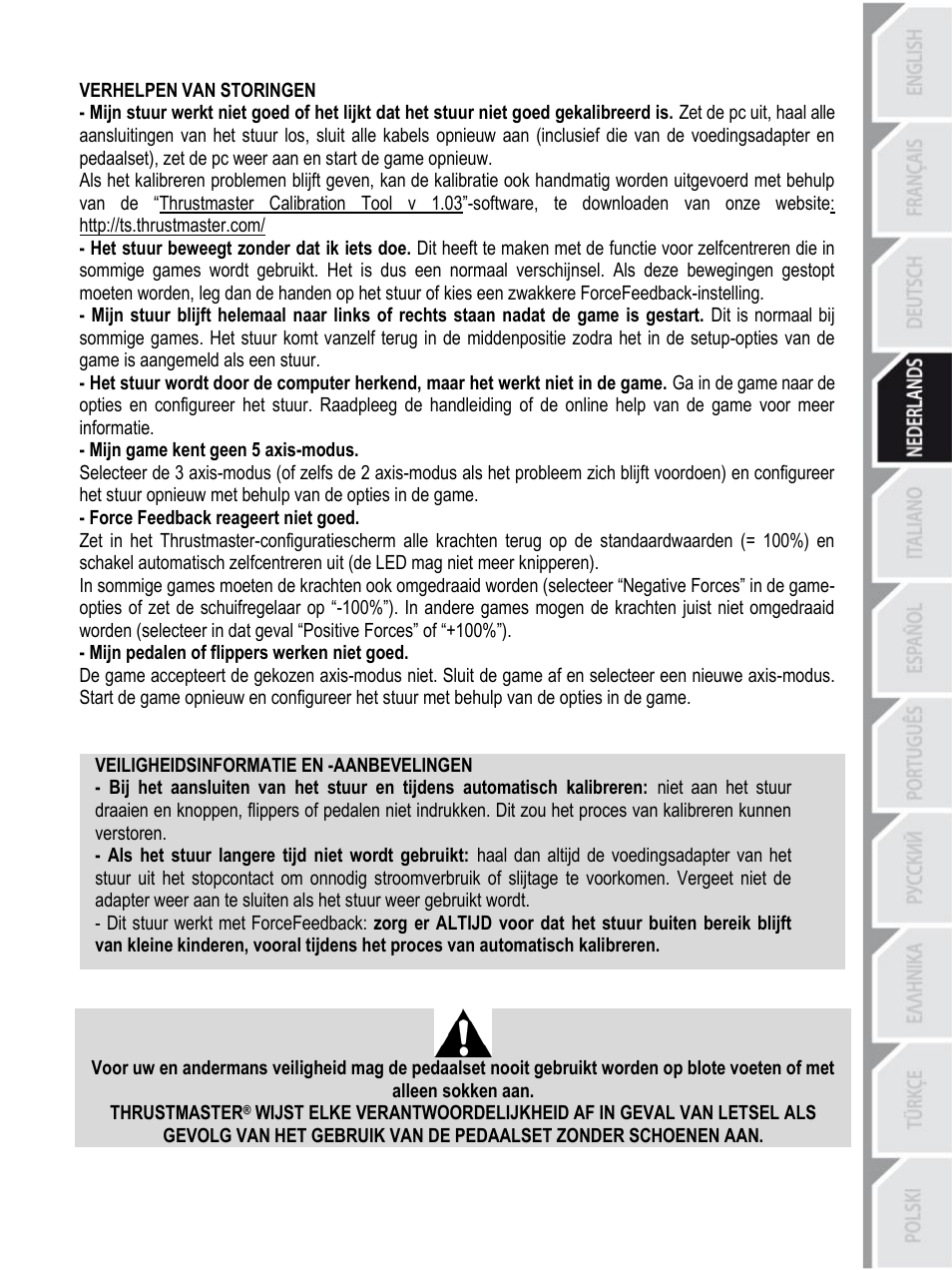 Thrustmaster Rally GT Pro Force Feedback User Manual | Page 46 / 147