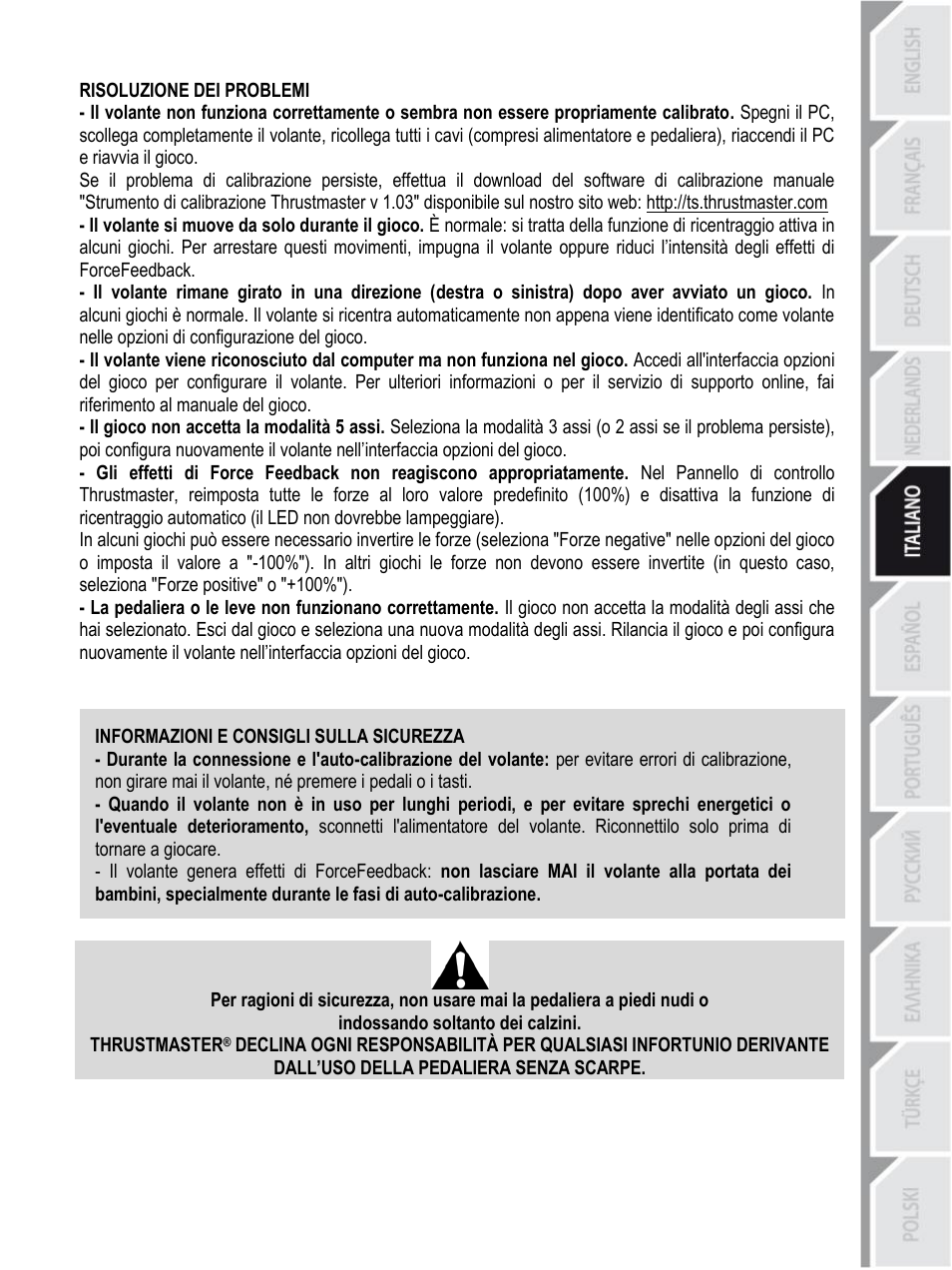 Thrustmaster Rally GT Pro Force Feedback User Manual | Page 58 / 147