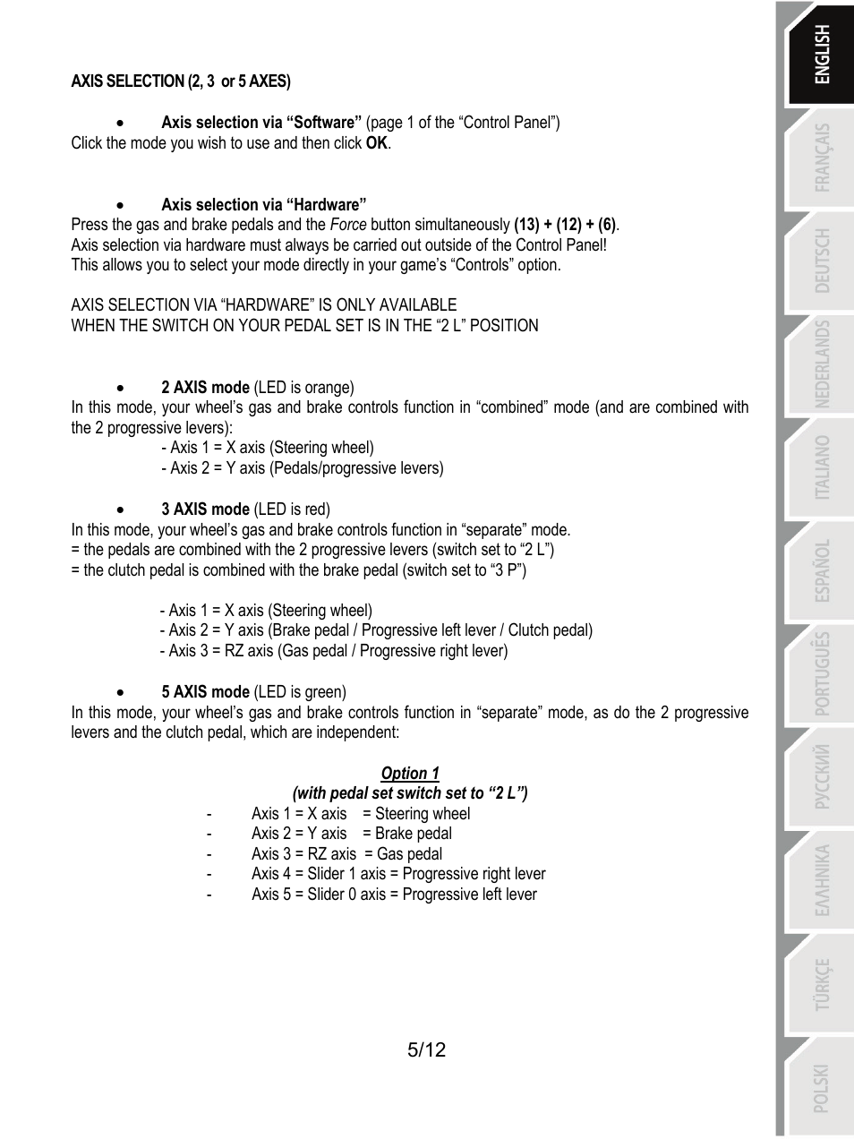 Thrustmaster Rally GT Pro Force Feedback User Manual | Page 6 / 147