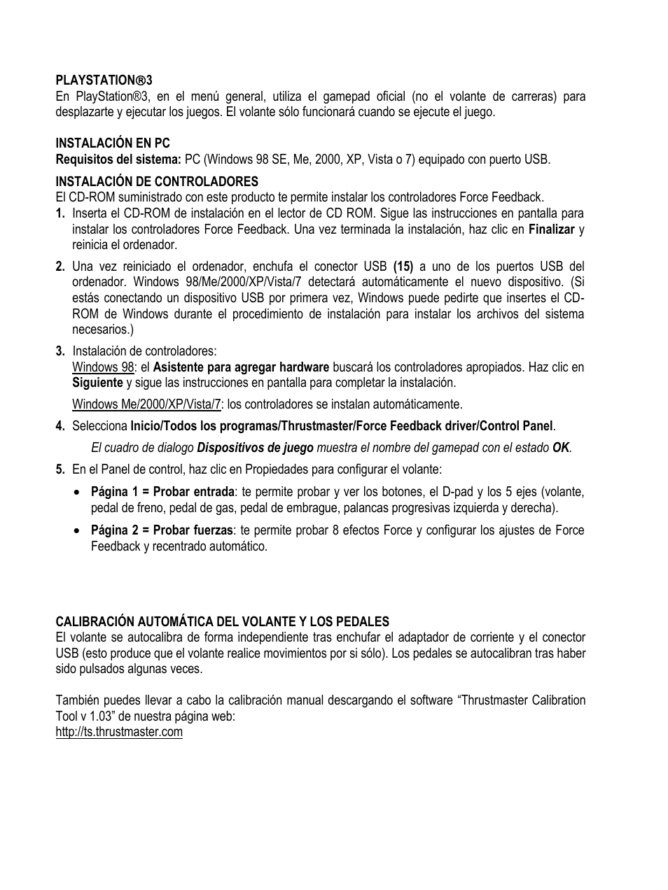 Thrustmaster Rally GT Pro Force Feedback User Manual | Page 65 / 147