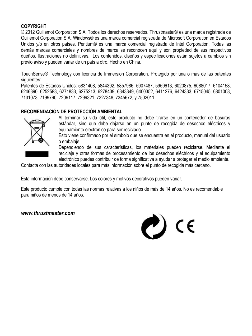 Thrustmaster Rally GT Pro Force Feedback User Manual | Page 73 / 147