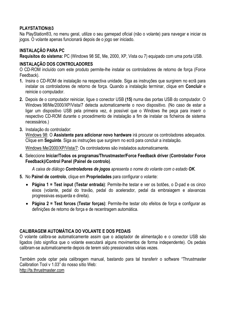 Thrustmaster Rally GT Pro Force Feedback User Manual | Page 77 / 147