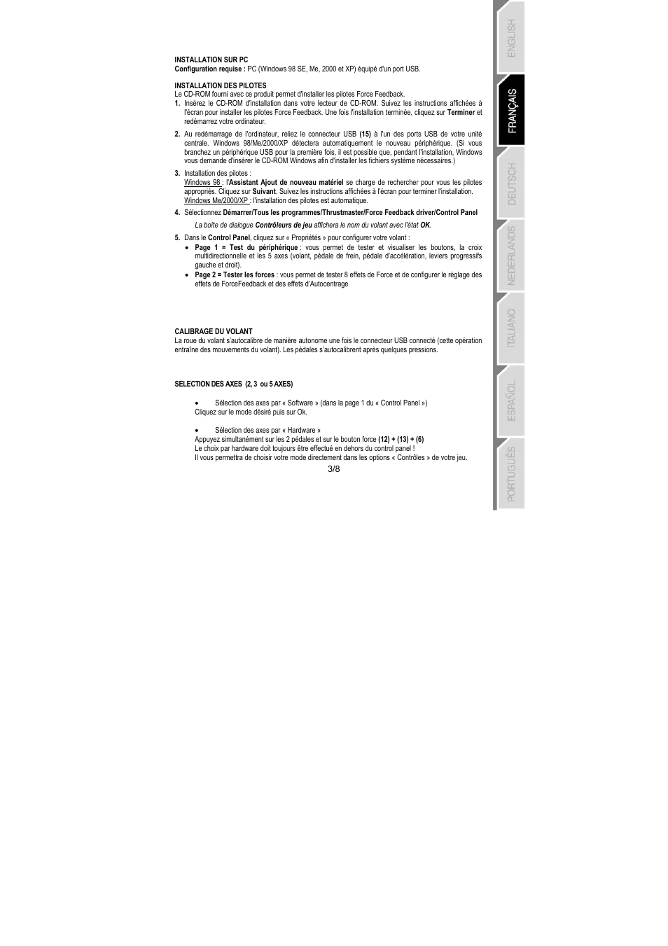 Thrustmaster RGT PRO Extra Pedal User Manual | Page 12 / 59