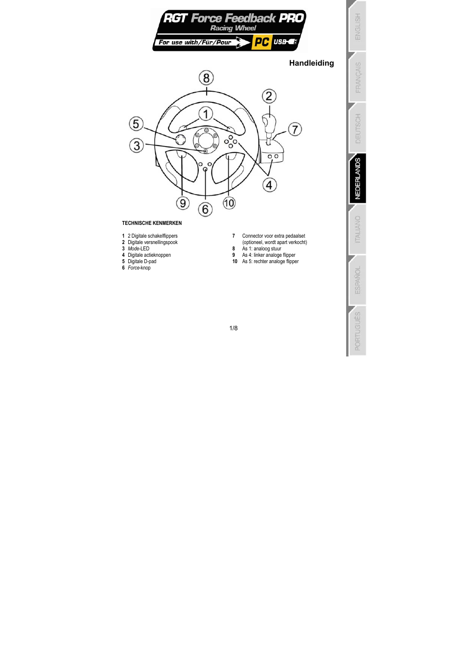 Handleiding | Thrustmaster RGT PRO Extra Pedal User Manual | Page 26 / 59