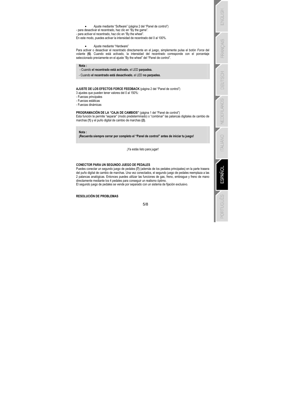 Thrustmaster RGT PRO Extra Pedal User Manual | Page 46 / 59