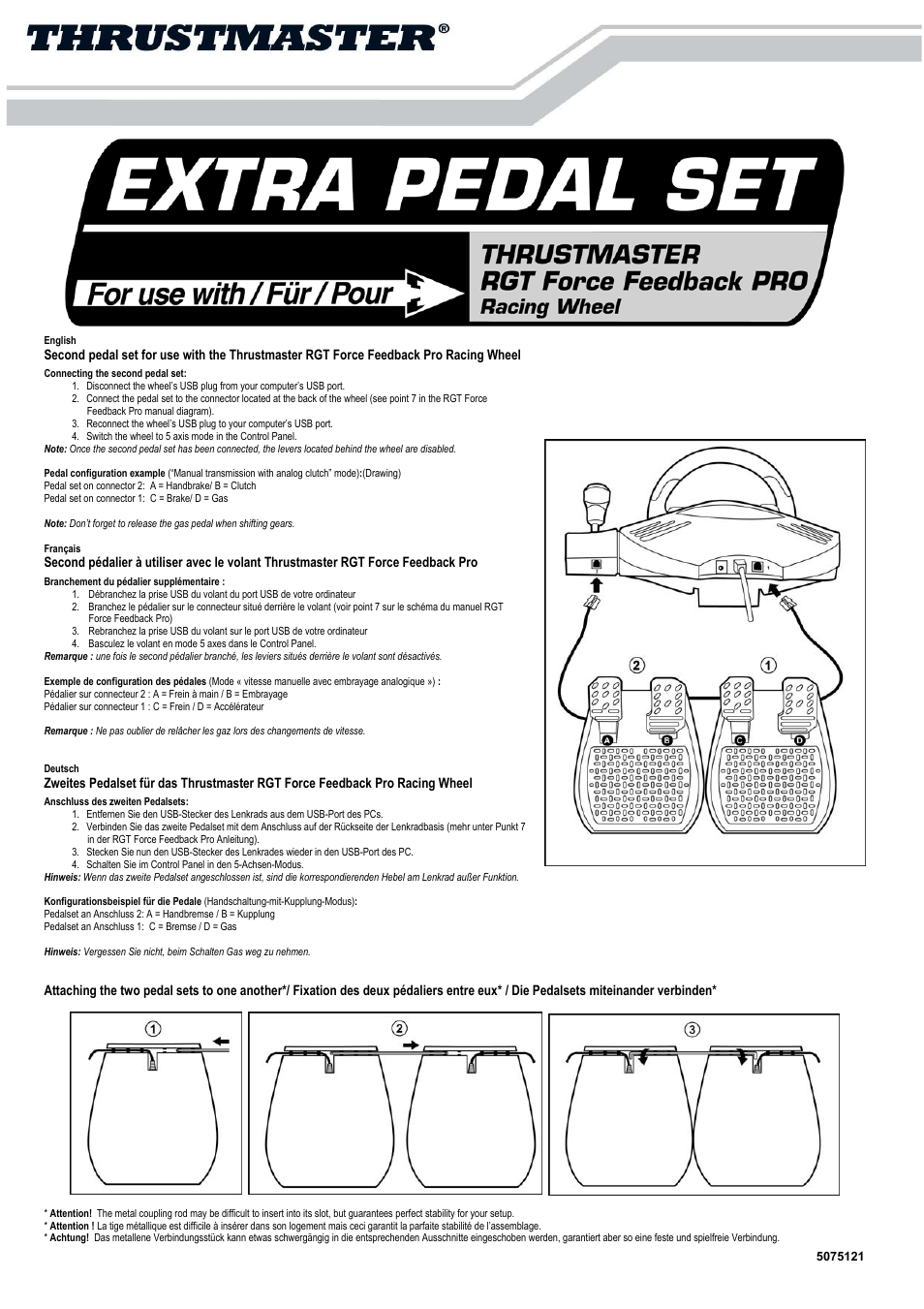 Thrustmaster RGT PRO Extra Pedal User Manual | Page 58 / 59