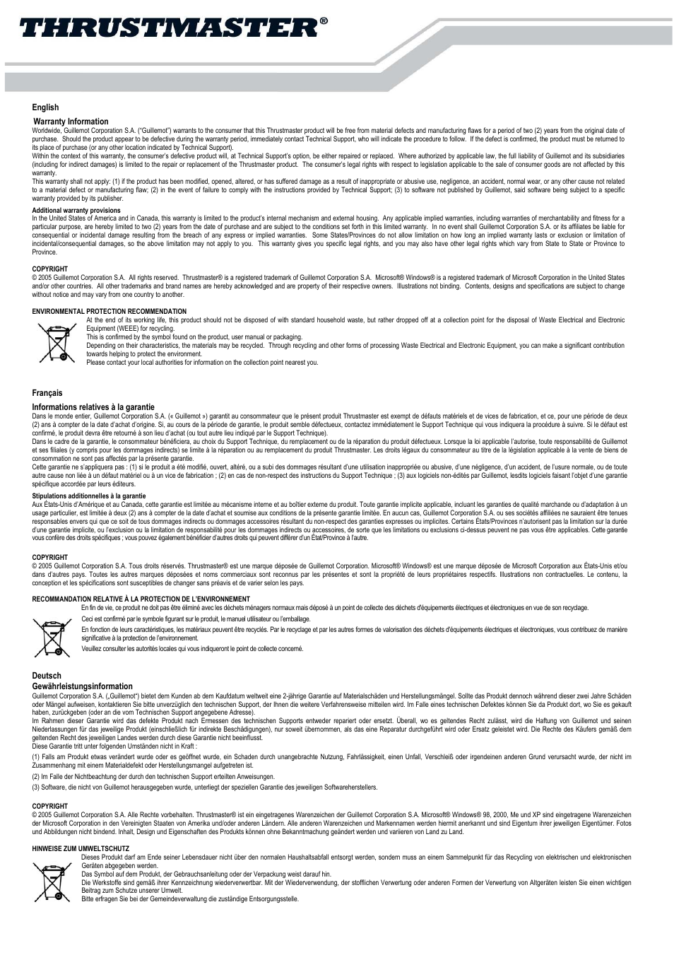 Thrustmaster RGT PRO Extra Pedal User Manual | Page 59 / 59