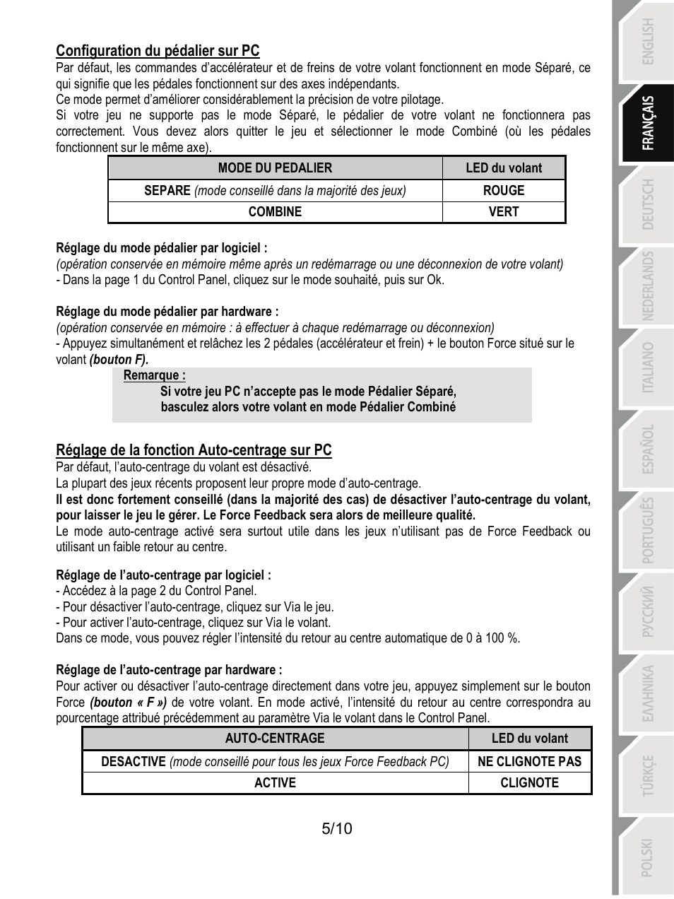 Thrustmaster T100 FFB User Manual | Page 16 / 121