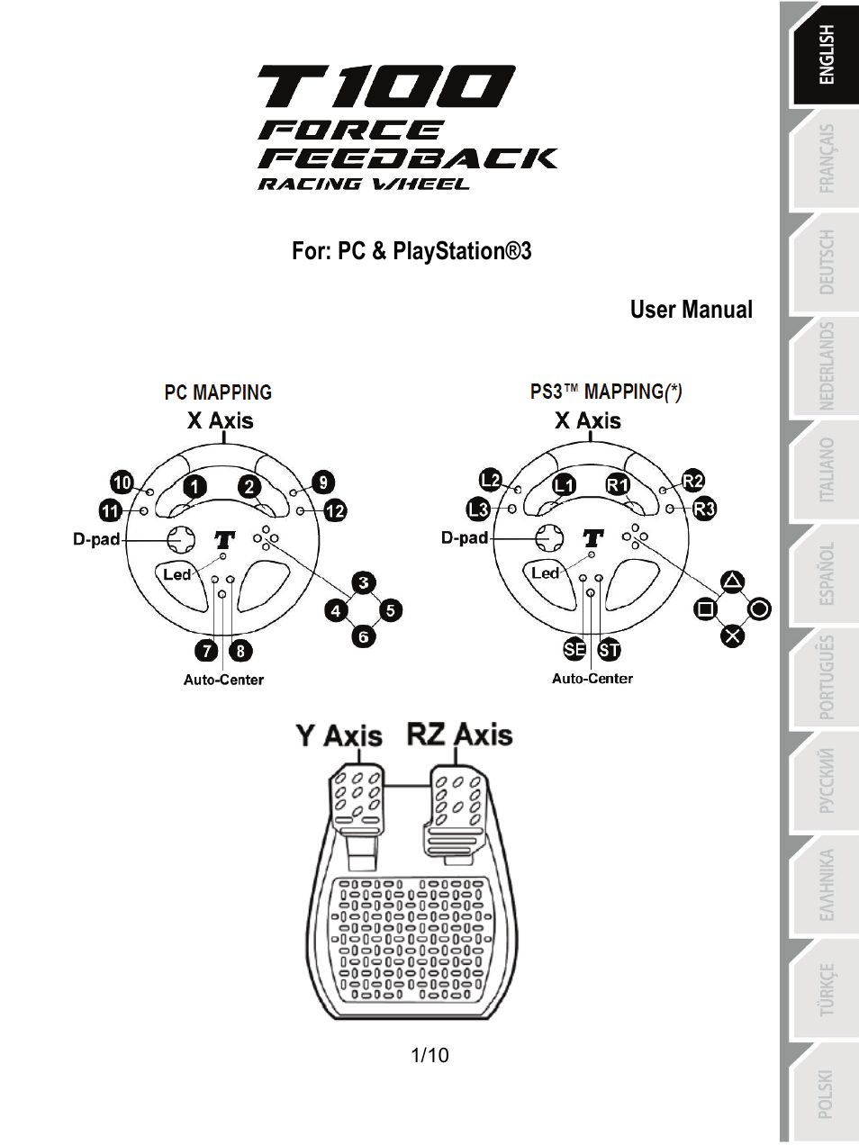 01_eng_t100_ffb_v4 | Thrustmaster T100 FFB User Manual | Page 2 / 121