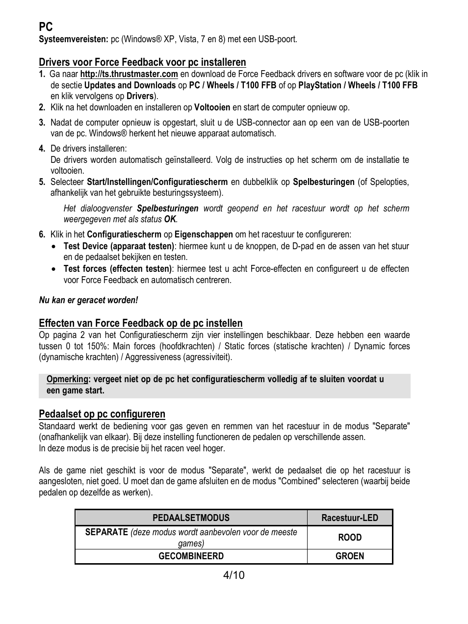 Thrustmaster T100 FFB User Manual | Page 35 / 121