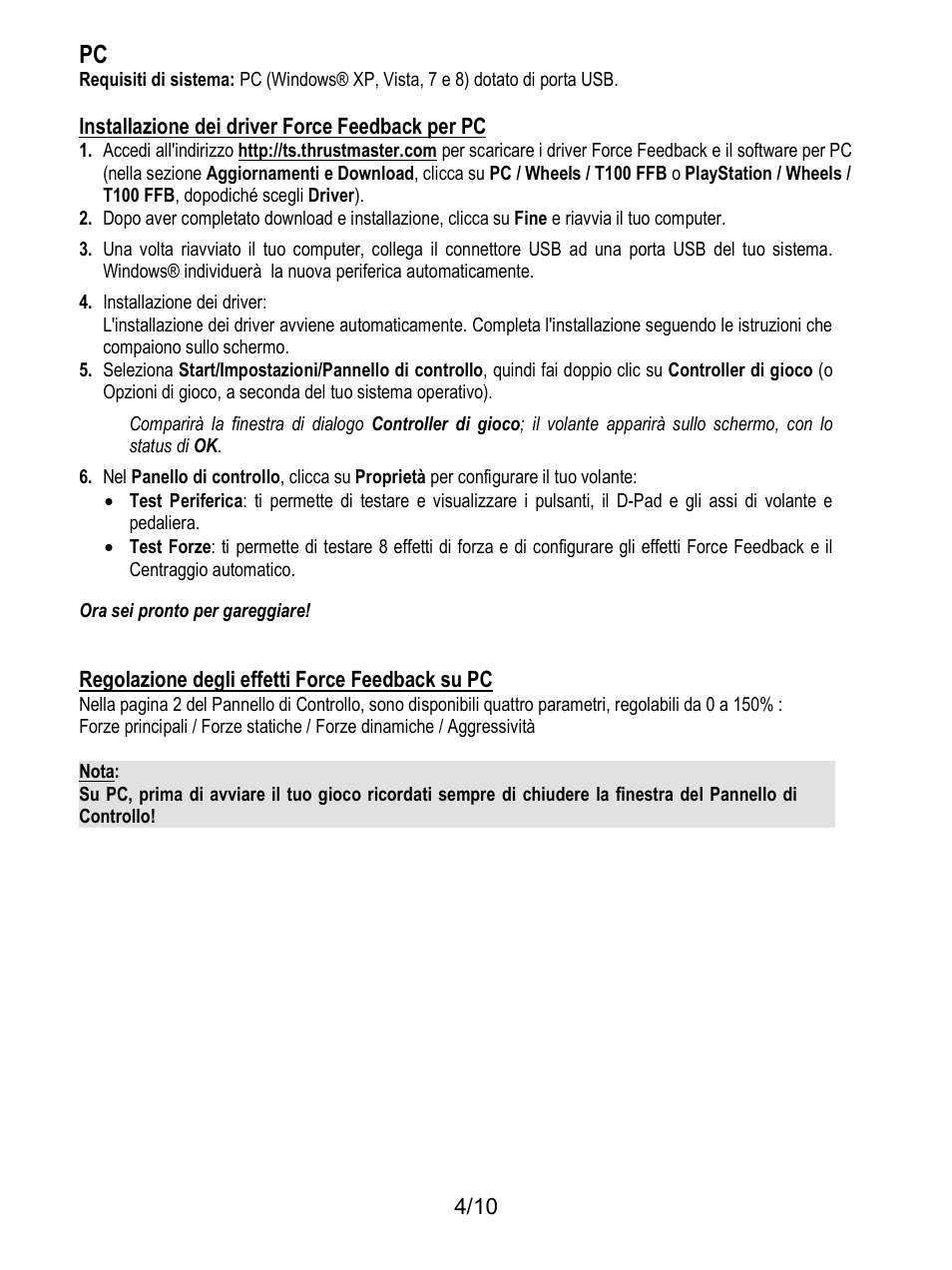 Thrustmaster T100 FFB User Manual | Page 45 / 121