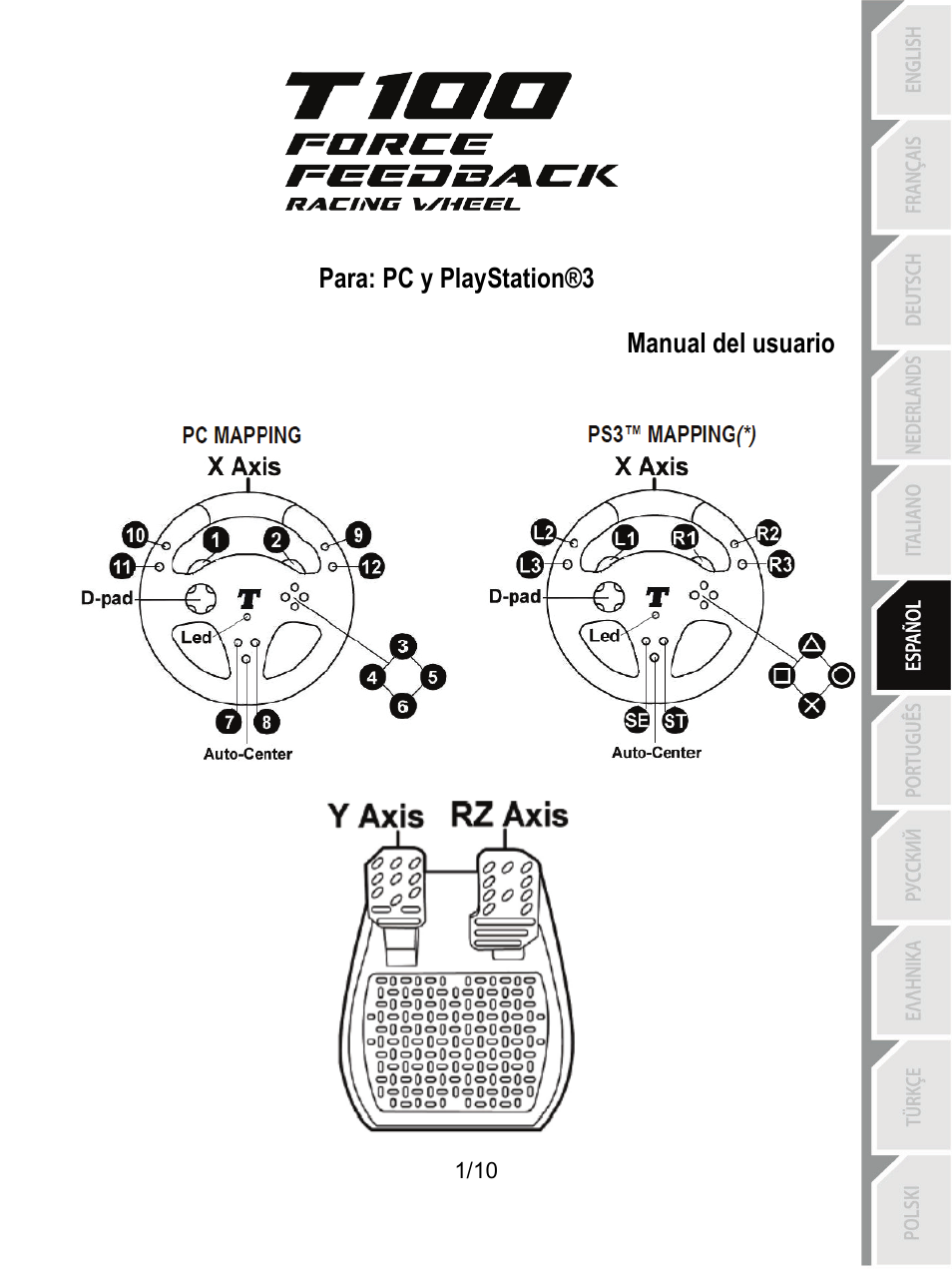 06_spa_t100_ffb_v4 | Thrustmaster T100 FFB User Manual | Page 52 / 121