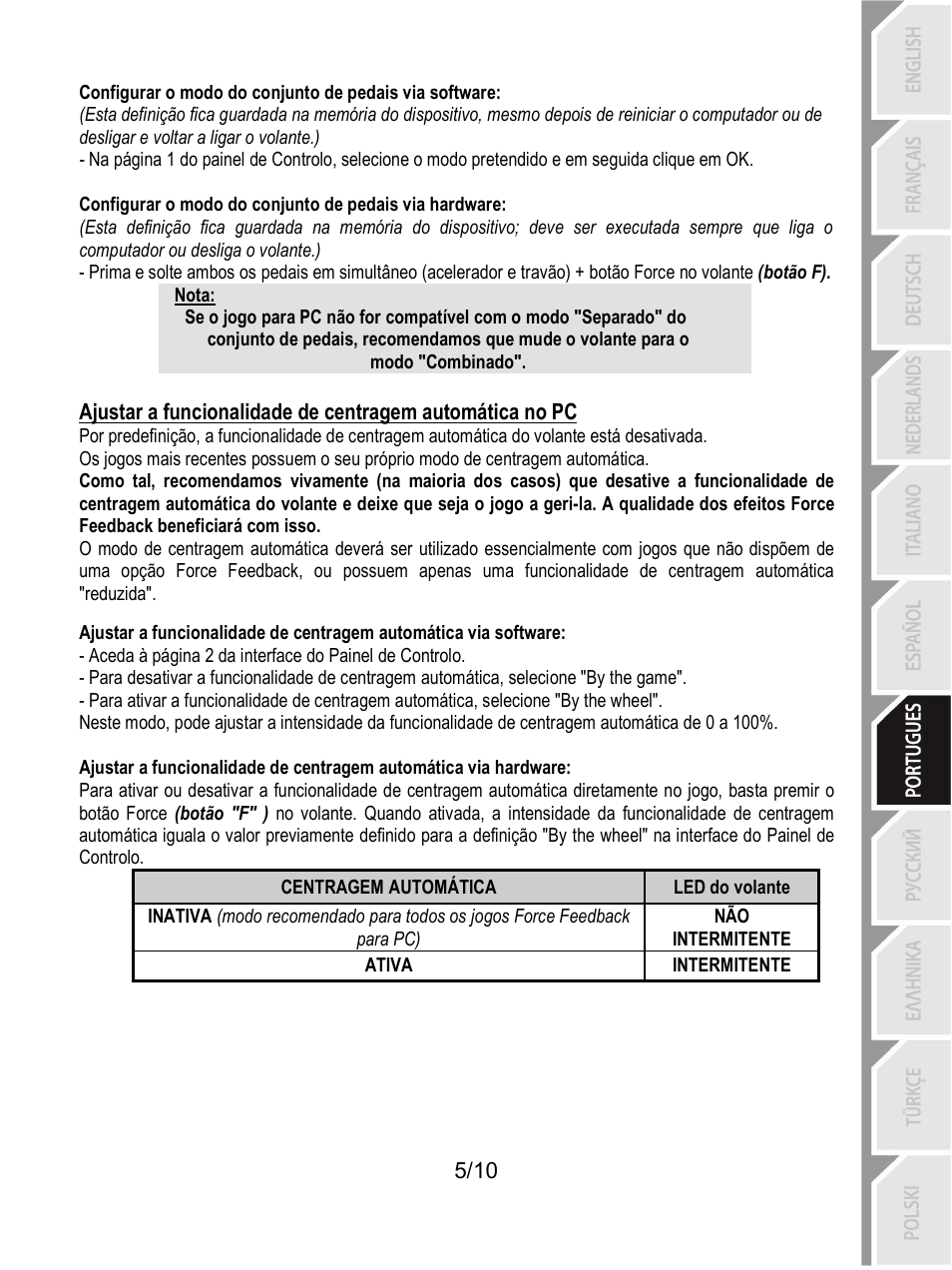 Thrustmaster T100 FFB User Manual | Page 66 / 121