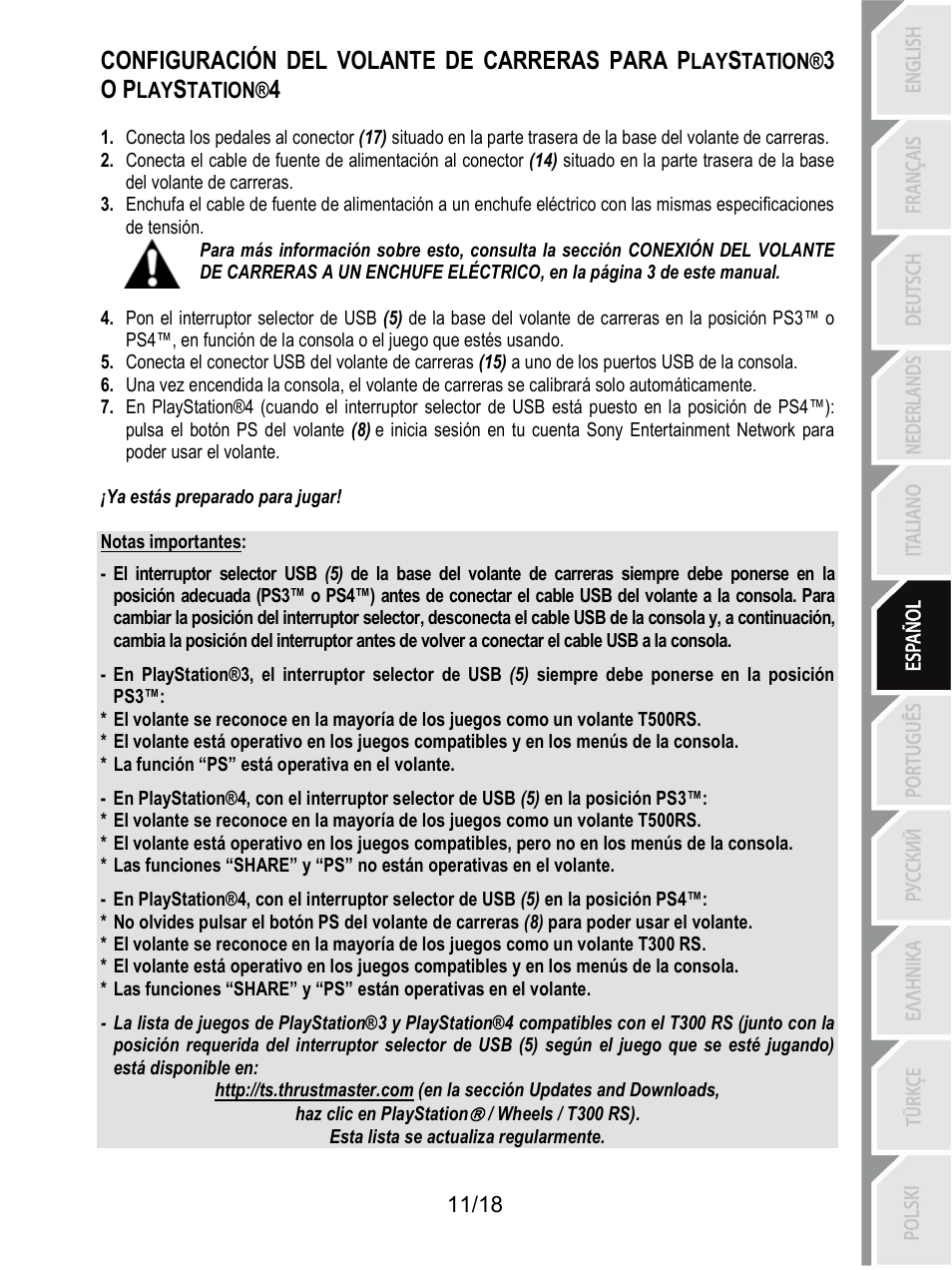 Configuración del volante de carreras para p, 3o p | Thrustmaster T300 Ferrari GTE User Manual | Page 102 / 375