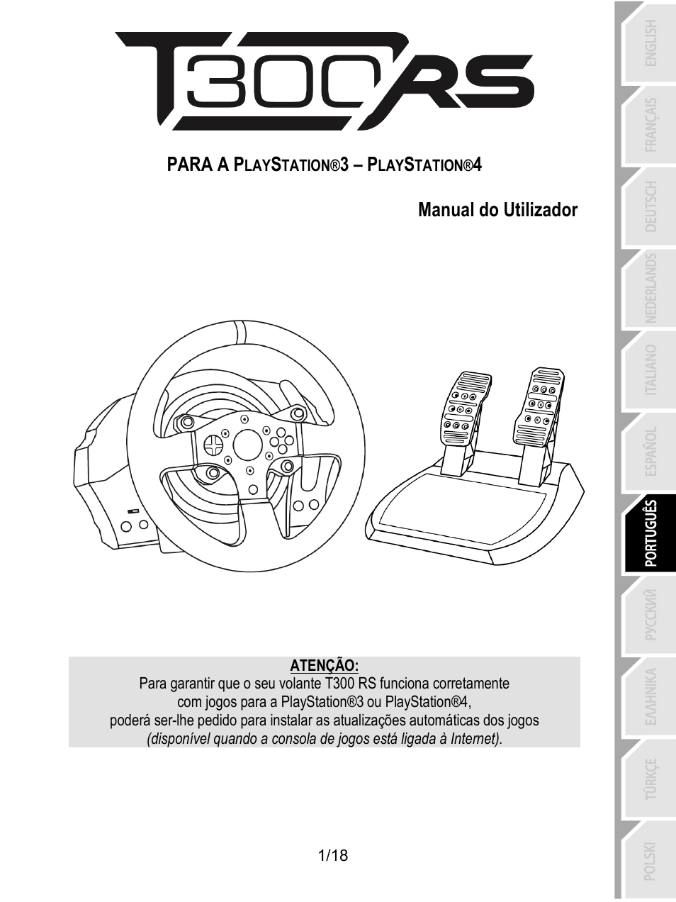 07_por_t300 rs ps3-ps4, Português | Thrustmaster T300 Ferrari GTE User Manual | Page 110 / 375