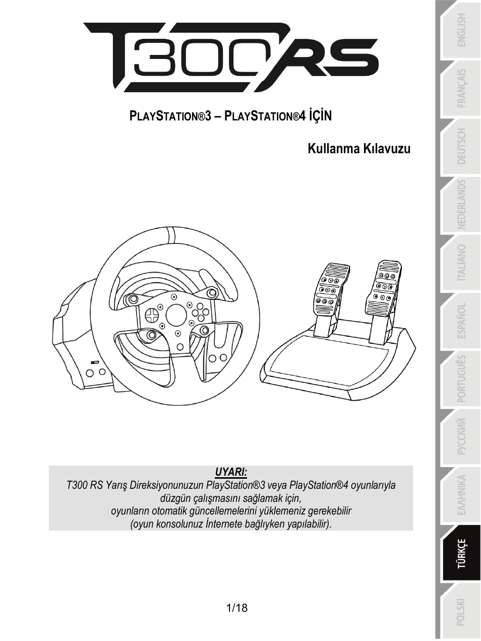 10_tur_t300 rs ps3-ps4, Türkçe | Thrustmaster T300 Ferrari GTE User Manual | Page 164 / 375