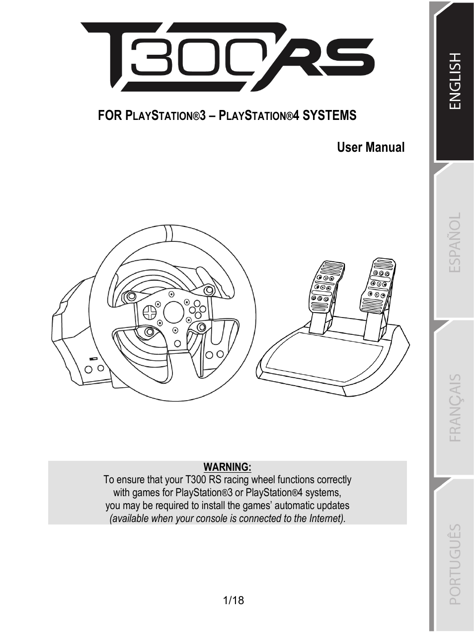 01_eng_t300 rs ps3-ps4, English | Thrustmaster T300 Ferrari GTE User Manual | Page 218 / 375