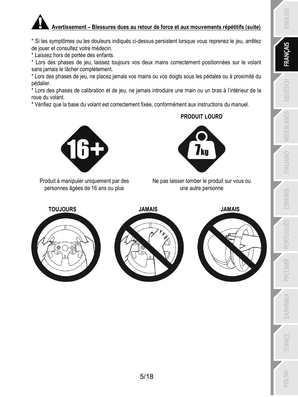 Thrustmaster T300 Ferrari GTE User Manual | Page 24 / 375