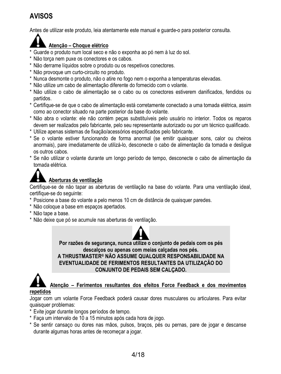 Avisos | Thrustmaster T300 Ferrari GTE User Manual | Page 275 / 375