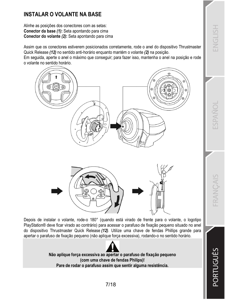 Instalar o volante na base | Thrustmaster T300 Ferrari GTE User Manual | Page 278 / 375