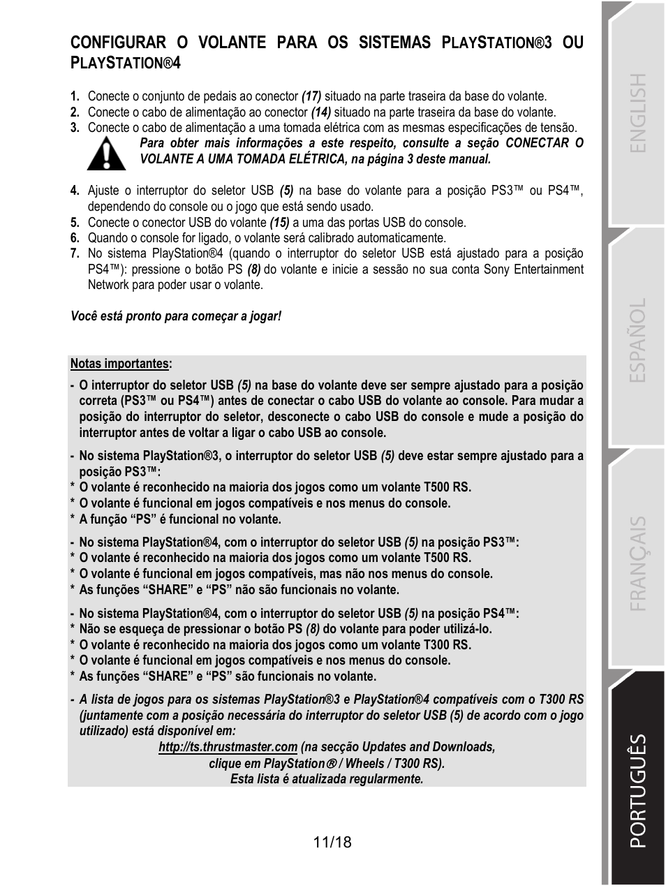 Configurar o volante para os sistemas p, 3 ou p | Thrustmaster T300 Ferrari GTE User Manual | Page 282 / 375