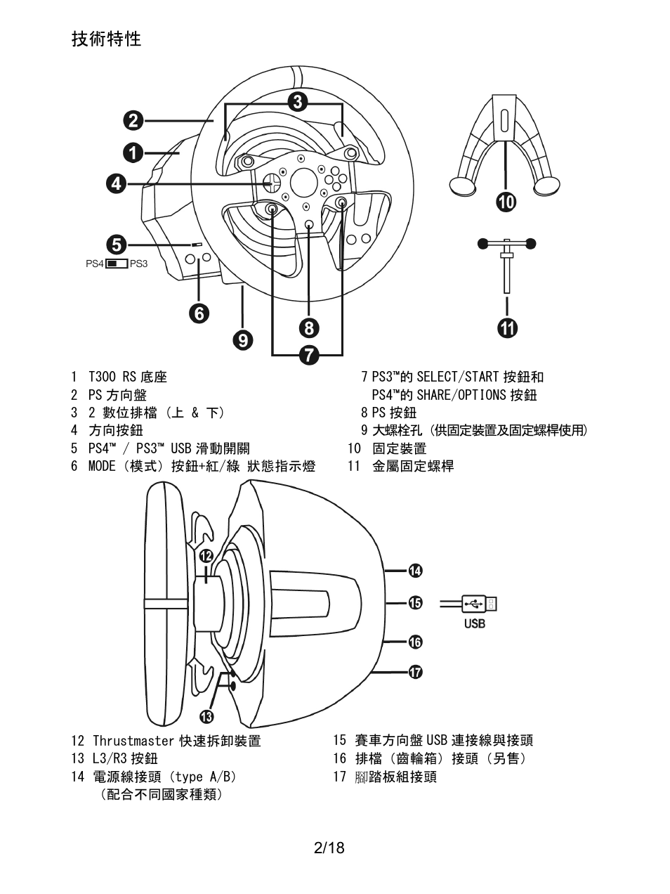 技術特性 | Thrustmaster T300 Ferrari GTE User Manual | Page 341 / 375
