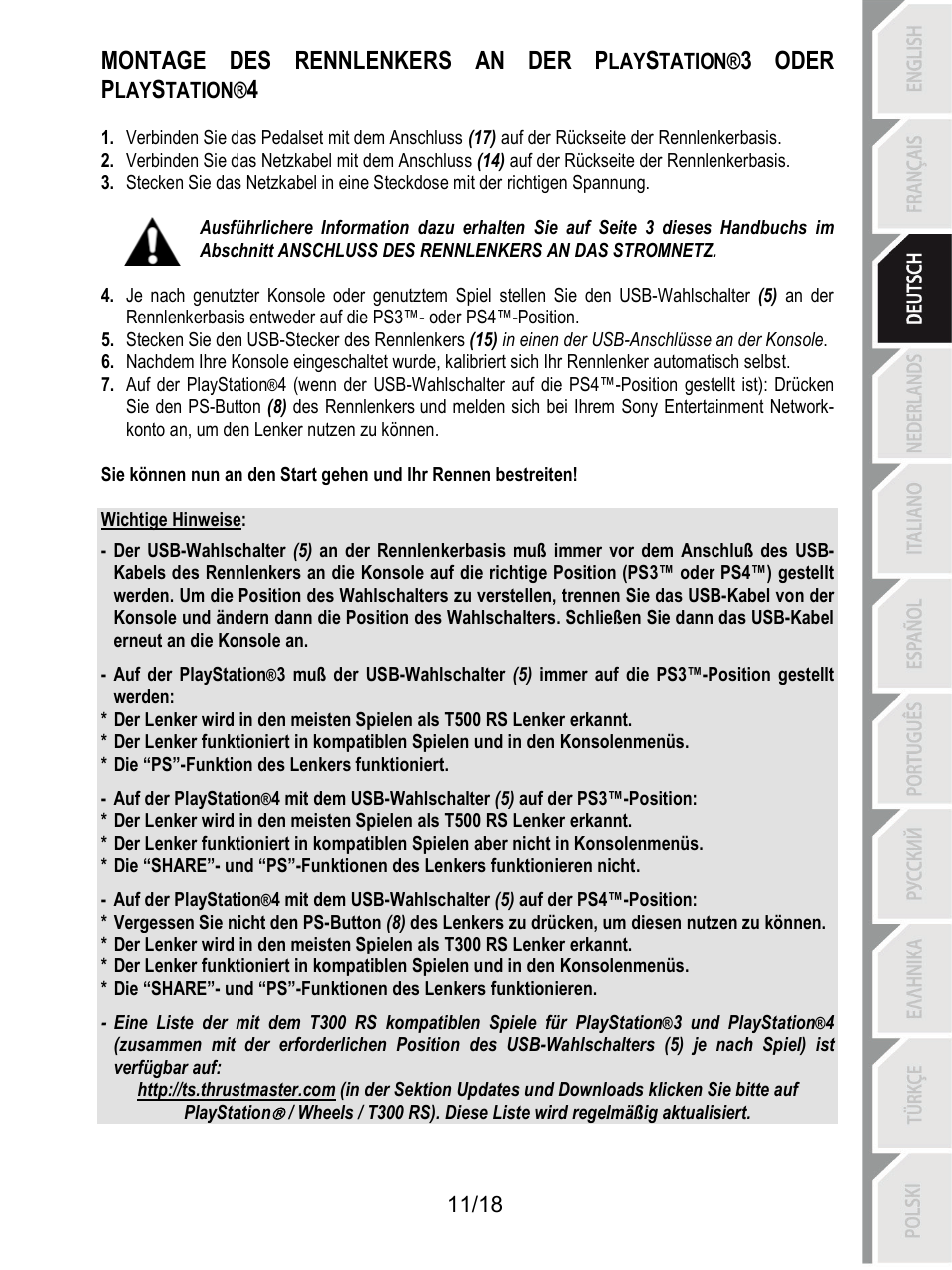 Montage des rennlenkers an der p, 3 oder p | Thrustmaster T300 Ferrari GTE User Manual | Page 48 / 375