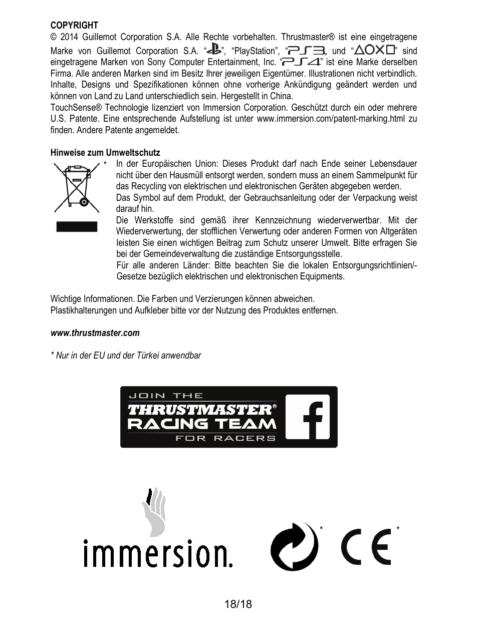 Thrustmaster T300 Ferrari GTE User Manual | Page 55 / 375
