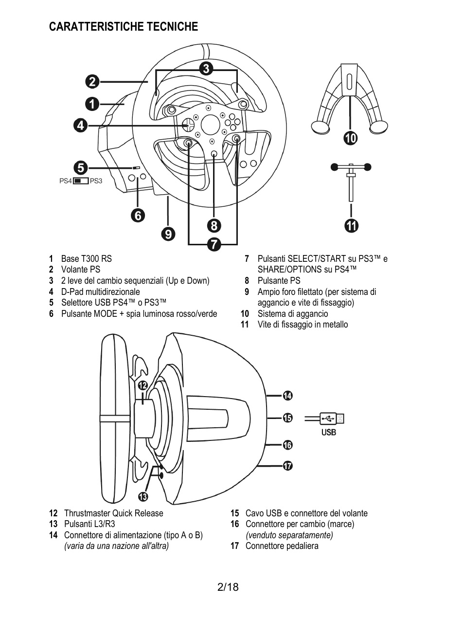 Caratteristiche tecniche | Thrustmaster T300 Ferrari GTE User Manual | Page 75 / 375