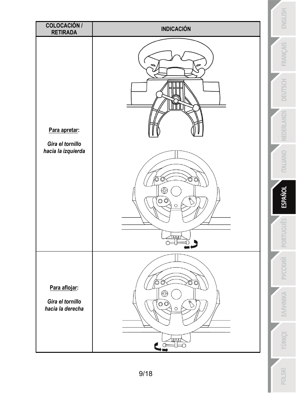 Thrustmaster T300 Ferrari GTE User Manual | Page 100 / 217